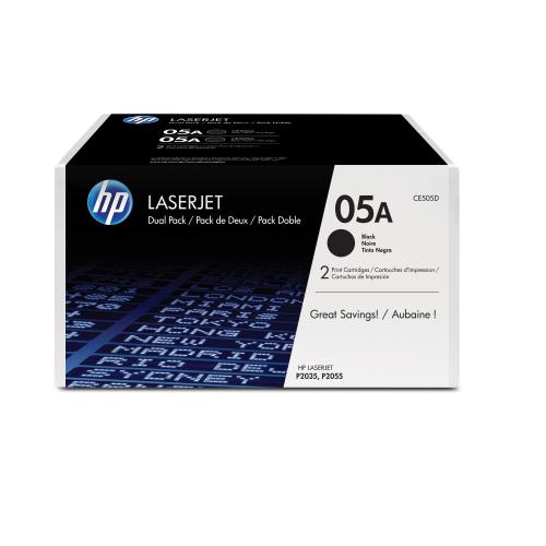 HP 05A BLACK 2-PACK LASERJET TONER