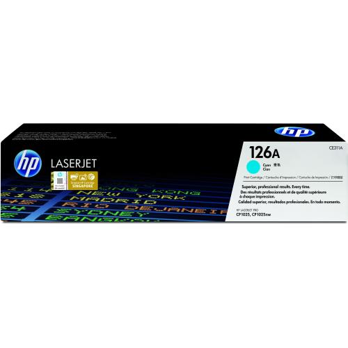 HP 126A CYAN LASERJET PRINT CARTR.