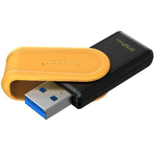 KINGSTON DATATRAVELER EXODIA S CHIAVETTA USB 512GB USB-A 3.2 Gen 1 CON CAPPUCCIO A ROTAZIONE NERO GIALLO