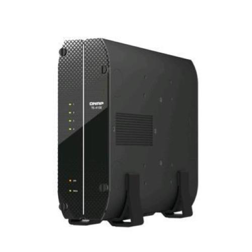 QNAP TS-410E NAS CHASSIS TOWER INTEL CELERON J6412 2.6GHz RAM 8GB-4 BAY HDD/SSD 2.5"-LAN 10/100/1000/2500 Mbps COLORE NERO