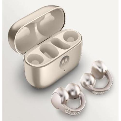 MOTOROLA MOTO BUDS LOOP SWAROVSKI AURICOLARI BLUETOOTH 5.4 SOUND BY BOSE DRIVER 12mm BEIGE