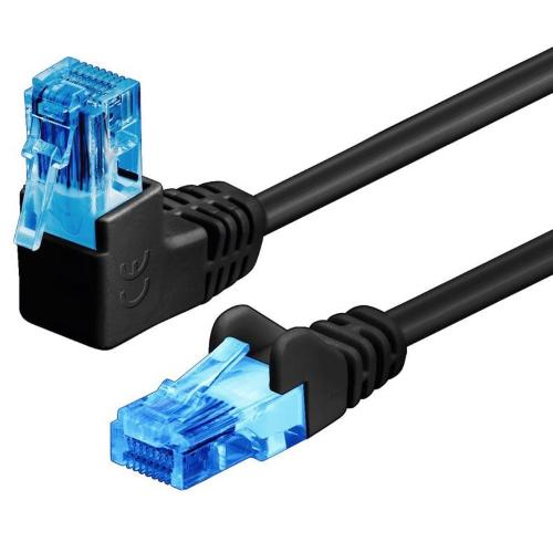 Cavo di rete Patch Connettore Angolato 90&deg; CCA Cat.6A UTP 2m Nero