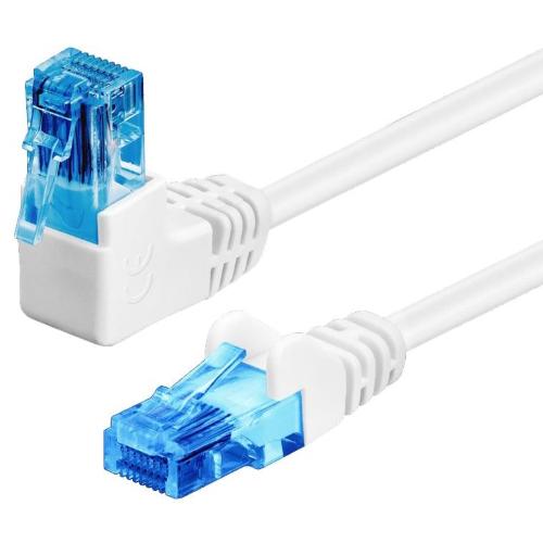 Cavo di rete Patch Connettore Angolato 90&deg; CCA Cat.6A UTP 1m Bianco