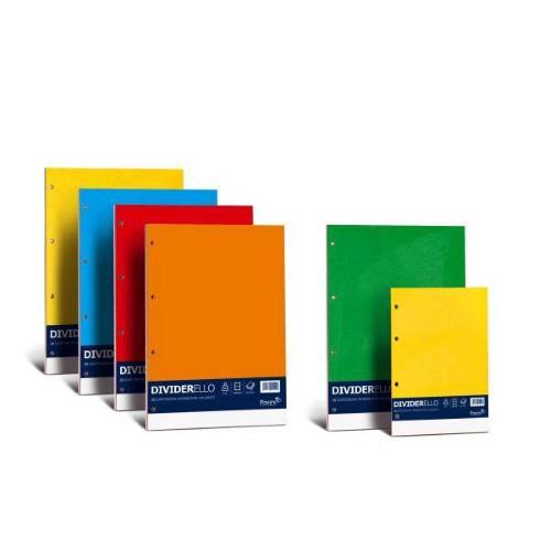 CARTOTECNICA FAVINI DIVIDERELLO DIVISORI FUSTELLATI IN CARTONCINO 220GR 220X297 mm COLORI ASSORTITI CONF 10 Pz.