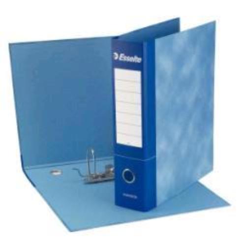 ESSELTE ESSENTIAL G75 REGISTRATORE FORMATO PROTOCOLLO 230X300X80 mm COL. BLU CONF 6 Pz.
