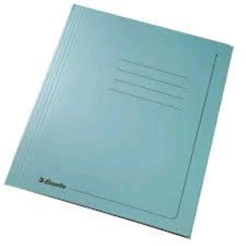 ESSELTE MANILLA CARTELLE 3 LEMBI CON STAMPA IN CARTONCINO 250X350MM DORSO ESPANDIBILE COL. BLU CONF 25 Pz.