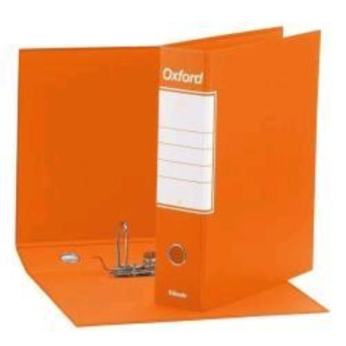 ESSELTE OXFORD G85 REGISTRATORE FORMATO PROTOCOLLO 230X330X80 mm COL. ARANCIO CONF 6 Pz.