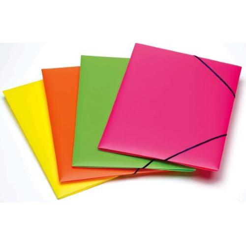 FELLOWES CARTELLE CON ELASTICO IN PP 315X235 mm COL. ASSORTITI FLUO CONF 4 Pz.