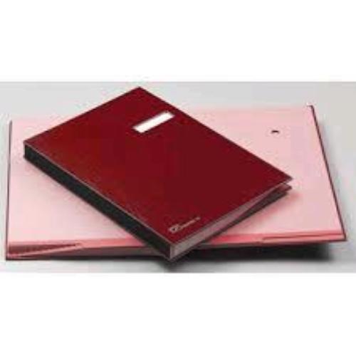 FRASCHINI LIBRO FIRMA 18 INTERCALARI IN DERMOIDE 240X340 mm COL. ROSSO