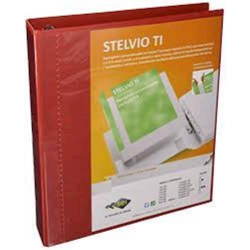 SEI ROTA STELVIO RACCOGLITORE PERSONALIZZABILE 4 ANELLI A D DA 50MM IN COLPAN 220X300MM DORSO 8CM COL. ROSSO