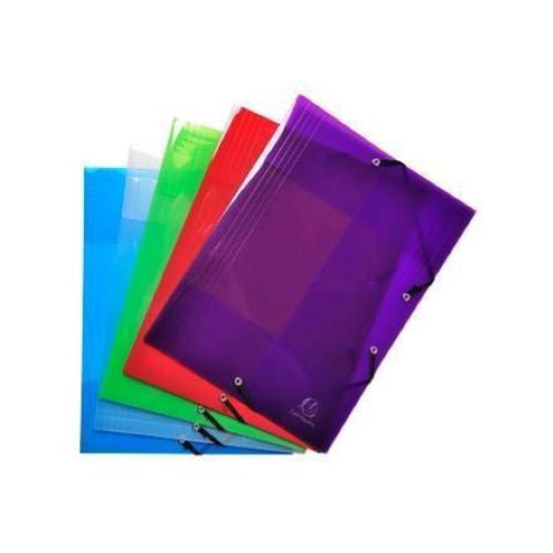 EXACOMPTA CRYSTAL COLOURS CARTELLINE C/ELASTICO IN PP 240X320MM A4 COL.ASSORTITI CONF 5 Pz.