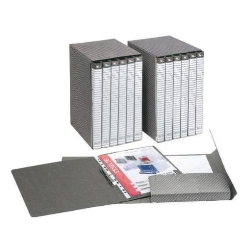 ESSELTE 154 DELSO LINE 6 CARTELLINE 2 LEMBI IN FIBRONE 250X320 mm DORSO 1.5 CM UNICA CUSTODIA COL. GRIGIO