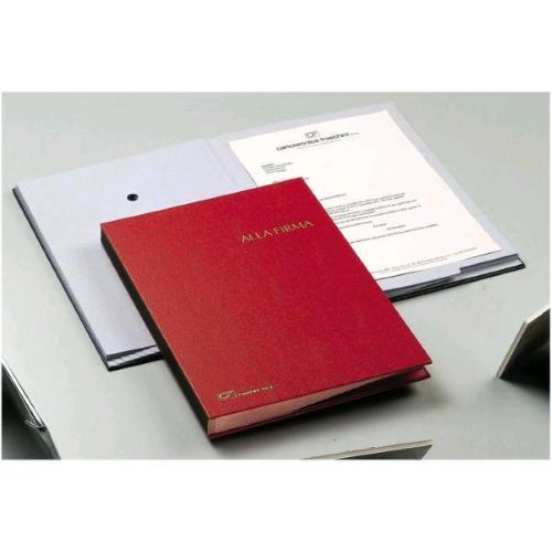 FRASCHINI LIBRO FIRMA 14 INTERCALARI IN DERMOIDE 240X340 mm COL. ROSSO