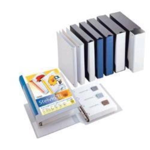 SEI ROTA STELVIO TI RACCOGLITORE PERSONALIZZABILE 4 ANELLI A D 40MM IN COLPAN 300X220MM A4 DORSO 4 CM COL.BIANCO