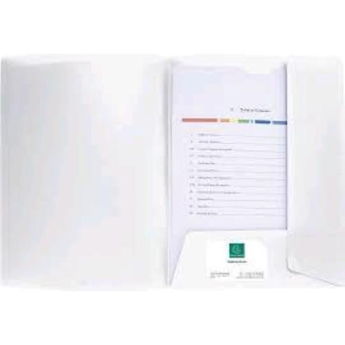 EXACOMPTA KREACOVER CARTELLINE CON TASCA 2 LEMBI IN PP 240X320MM A4 COL. BIANCO CONF 10 PZ.