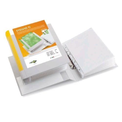 SEI ROTA STELVIO TI RACCOGLITORE PERSONALIZZABILE 4 ANELLI A D 25MM IN COLPAN 300X220MM A4 DORSO 2.5CM COL.BIANCO