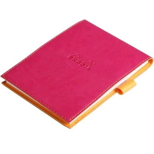 RHODIA PORTABLOCCO IN SIMILPELLE CON BLOCCO A RIGHE 95X130 mm FUCSIA