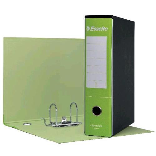 ESSELTE ESSENTIAL G75 REGISTRATORE CON CUSTODIA FORMATO PROTOCOLLO IN CARTONE 330X230X80 mm VERDE CHIARO CONF 6 Pz.