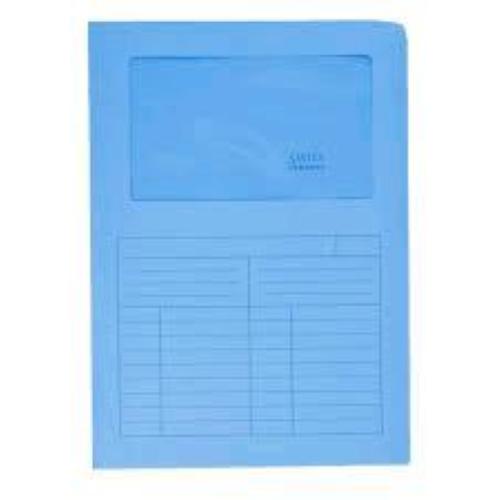 BLASETTI SINTEX CARTELLINA A L CON FINESTRA IN CARTA 297X210MM A4 COL. AZZURRO CONF 50 Pz.