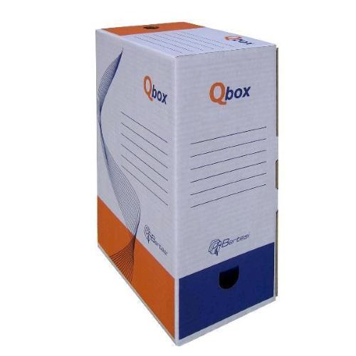BERTESI Q BOX SCATOLA ARCHIVIO A4 D15 MM 155x375x265 COLORE BIANCO/BLU CONF. 25 Pz.