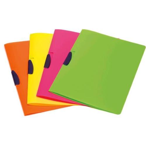 FELLOWES CARTELLE CON CLIP IN PP 310X220 mm COL. ASSORTITI FLUO CONF 4 Pz.