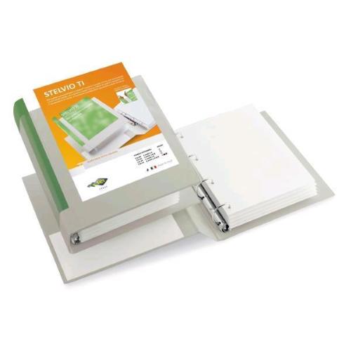 SEI ROTA STELVIO TI RACCOGLITORE PERSONALIZZABILE 4 ANELLI 80MM A Q IN COLPAN 220X300MM A4 DORSO 8 CM COL. BLU