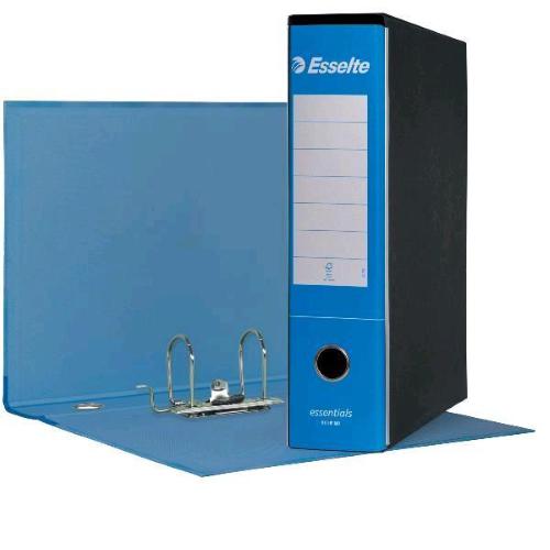 ESSELTE ESSENTIALS G75 REGISTRTORE FORMATO PROTOCOLLO IN CARTONE 330X230X80 mm CON CUSTODIA AZZURRO CONF 6 Pz.