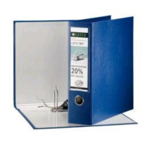 LEITZ 180 REGISTRATORE FORMATO PROTOCOLLO 23X330X80 mm COL. BLU CONF 6 Pz.