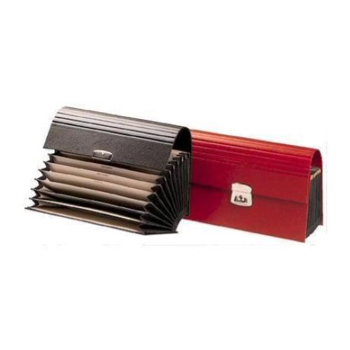 FRASCHINI CLASSIFICATORE A VENTAGLIO 12 SCOMPARTI IN DERMOIDE 130X280 mm COL. ROSSO