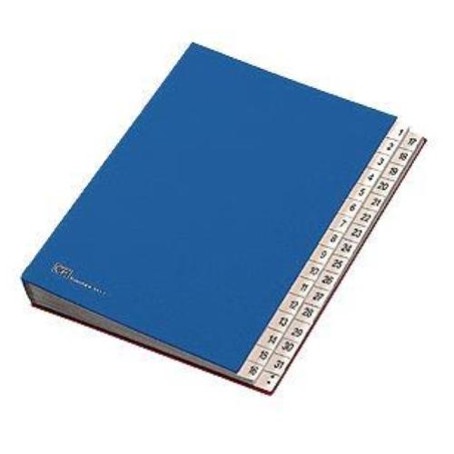 FRASCHINI CLASSIFICATORE NUMERICO 2 SCALE IN DERMOIDE 240X340 mm COL.BLU