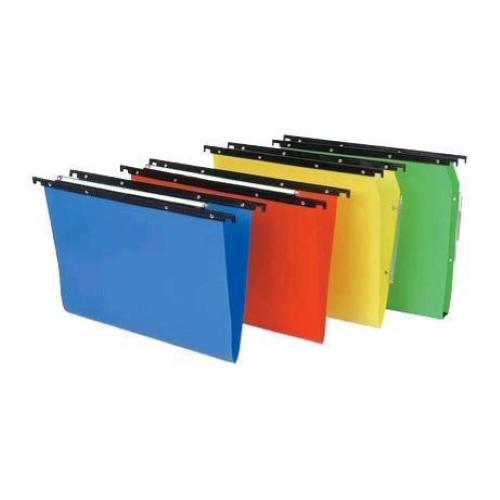 BERTESI CARTESIO PP CARTELLE SOSPESE DA CASSETTO IN PP INTERASSE 390MM FONDO A V COL. ROSSO CONF 25 Pz.