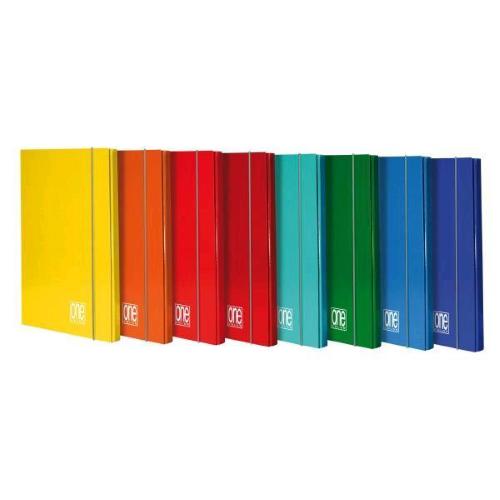 BLASETTI ONE COLOR CARTELLINA C/ELASTICO 3 LEMBI IN CARTONCINO 260X350MM A4 DORSO 1.2CM COL. ASSORTITI CONF 6 Pz.