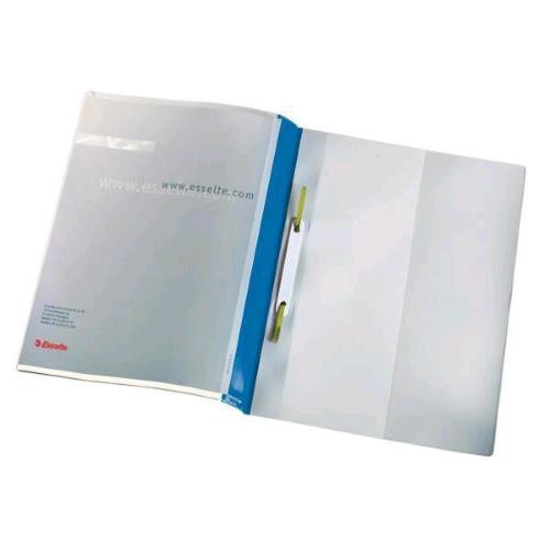 ESSELTE QUOTATION FILE CARTELLE AD AGHI IN PVC 238X310MM A4 COL. BLU TRASPARENTE CONF 25 Pz.