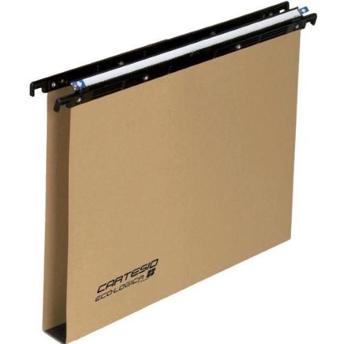 BERTESI CARTESIO ECO-LOGICA CARTELLE SOSPESE PER CASSETTO IN CARTONCINO ECOLOGICO INTERASSE 390MM FONDO A U AVANA CONF 25 Pz.