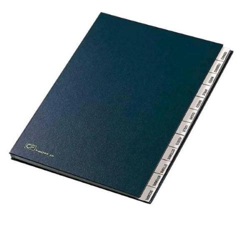 FRASCHINI CLASSIFICATORE GEN/DIC 24X34 CMCOPERTINA IN SIMILPELLE INTERNO A SCOMPARTI BLU