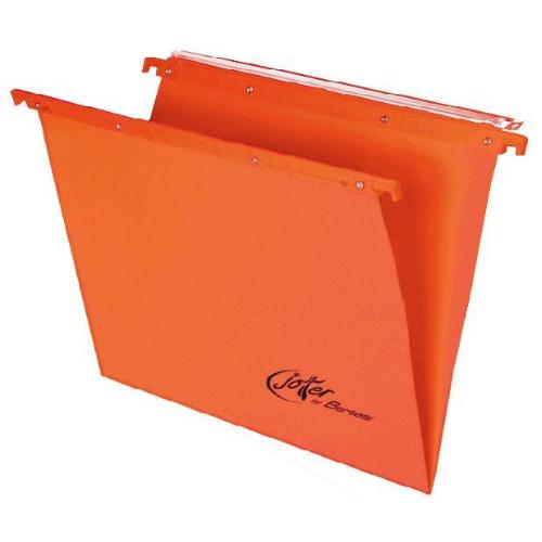 BERTESI JOKER CARTELLE SOSPESE PER CASETTO IN CARTONCINO ECOLOGICO INTERASSE 398MM FONDO A V ARANCIO CONF 25 Pz.