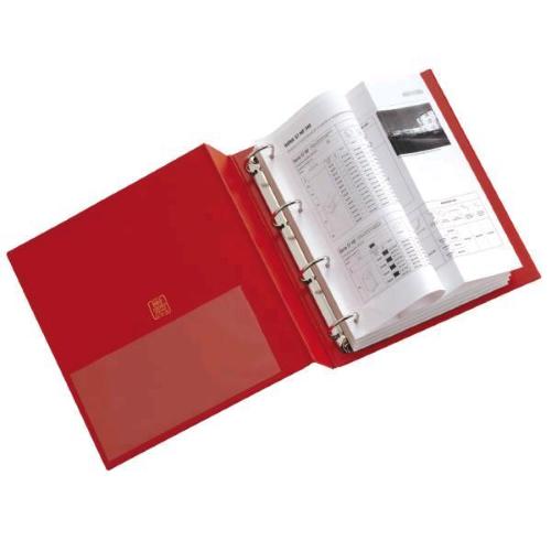 SEI ROTA STELVIO RACCOGLITORE 4 ANELLI A D 50MM IN COLPAN 220X300MM A4 DORSO 5CM COL.ROSSO