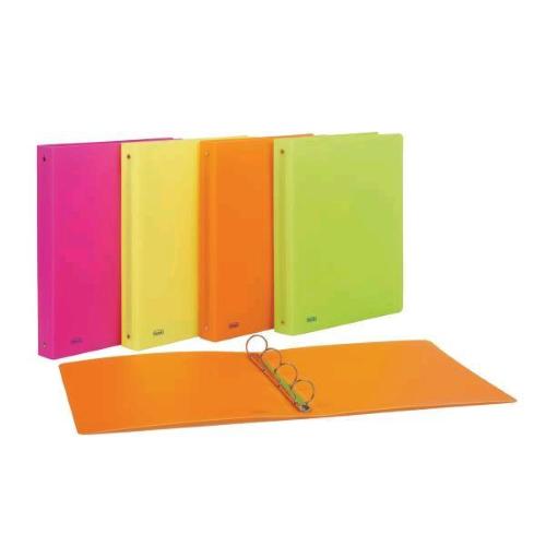 FAVORIT NEON RACCOGLITORE 4 ANELLI DA 30 MM IN PP 220X300 MM A4 DORSO 3 CM COL ASSORTITI CONF 10 Pz.