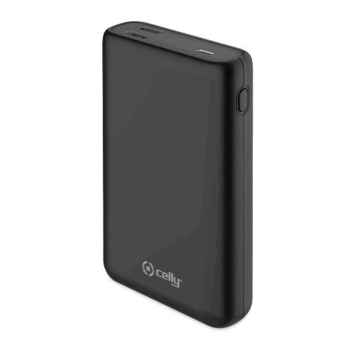 CELLY POWERBANK DELIVERY 45W 15.000 MAH 2xUSB OUTPUT 1xMICRO USB DI RICARICA 1XUSC-C INPUT/OUTPUT NERO