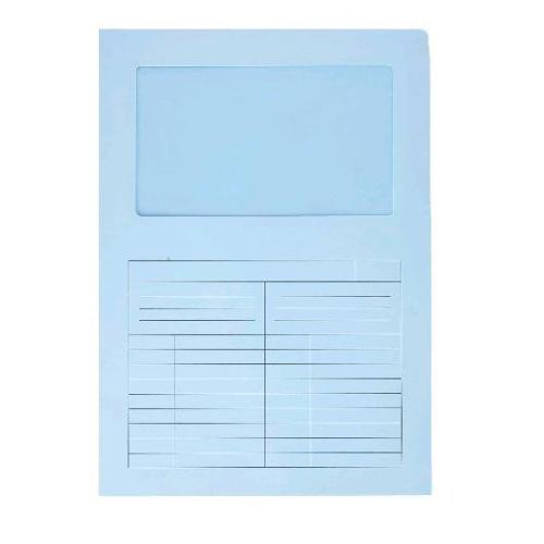 FRASCHINI CARTELLINE CON FINESTRA IN CARTONCINO DA 120GR 21X31 CM AZZURRO CONF 50 Pz.