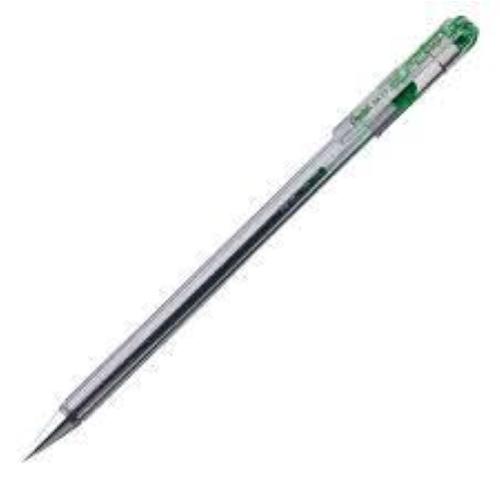 PENTEL SUPERB PENNA A SFERA INCHIOSTRO VERDE PUNTA FINE FUSTO TRASPARENTE CONF 12 Pz.