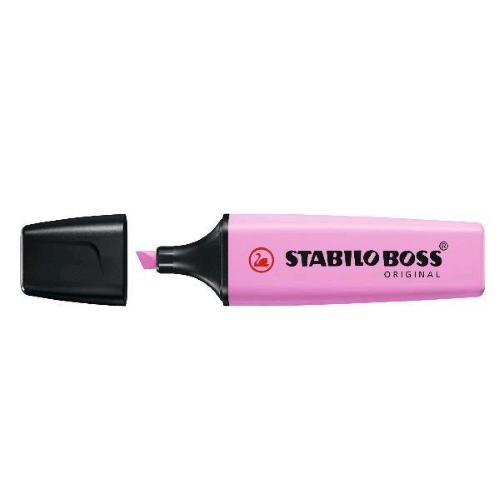 STABILO BOSS ORIGINAL PASTEL EVIDENZIATORE PUNTA A SCALPELLO 2/5 mm FUCSIA FREDDO CONF 10 Pz.