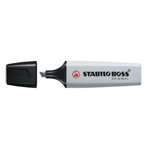 STABILO BOSS ORIGINAL PASTEL EVIDENZIATORE PUNTA A SCALPELLO 2/5 mm GRIGIO POLVERE CONF 10 Pz.