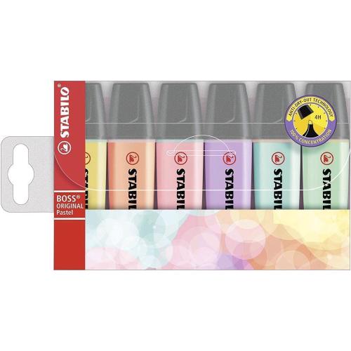 STABILO BOSS PASTEL EVIDENZIATORE ASSORTITI 6 Pz
