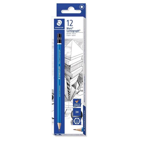 STAEDTLER MARS LUMOGRAPH MATITA 3H ALTA QUALITA' E RESISTENZA CONF 12 Pz.