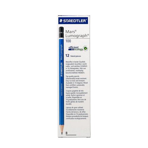 STAEDTLER MARS LUMOGRAPH MATITA B ALTA QUALITA' E RESISTENZA CONF 12 Pz.