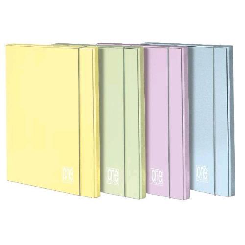 BLASETTI ONE COLOR PASTELLO CARTELLE IN CARTONCINO 350X260X12 mm CON ELASTICO COLORI ASSORTITI CONF 6 Pz.