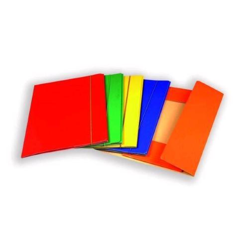 BREFIOCART LUCIDE CARTELLE 3 LEMBI C/ELASTICO IN CARTONCINO 250X350MM COL. GIALLO CONF 10 PZ.