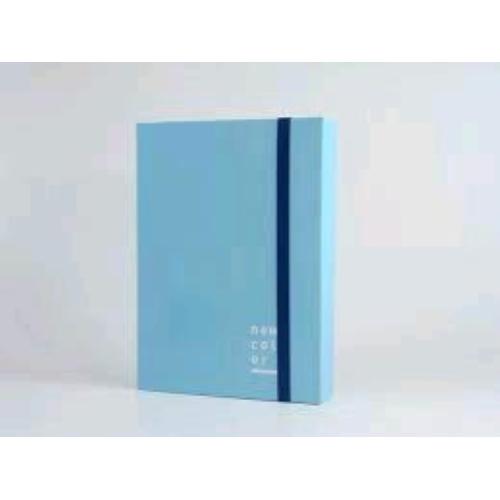 BREFIOCART NEW COLOR CARTELLE C/ELASTICO PIATTO IN CARTONCINO PLASTIFICATO 250X350MM A4 DORSO 10CM COL. AZZURRO