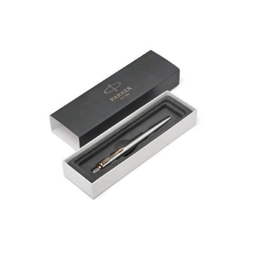 PARKER JOTTER STAINLESS STEEL CT PENNA A SFERA BLU PUNTA TONDA 1mm PUNTALE DORATO CONF REGALO
